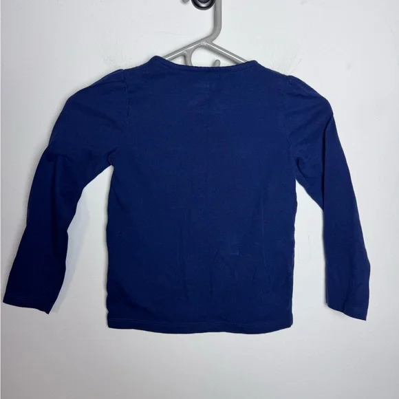 Mini Boden Girls Super Stitch‎ Unicorn Long Puff Sleeve T-Shirt Navy 5-6 Years - Picture 3 of 6
